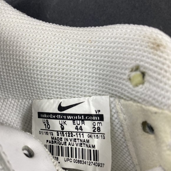 Nike Air Force 1 AF1 Leather Sneaker 31822-111 White Shoes Men Sz 10 - Picture 9 of 9